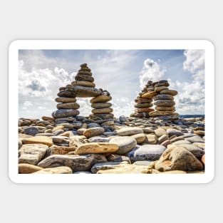 Rock Cairns, Amroth, Wales Sticker